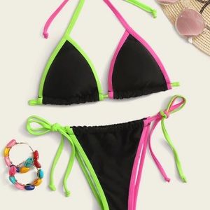 Black/neon Triangle bikini